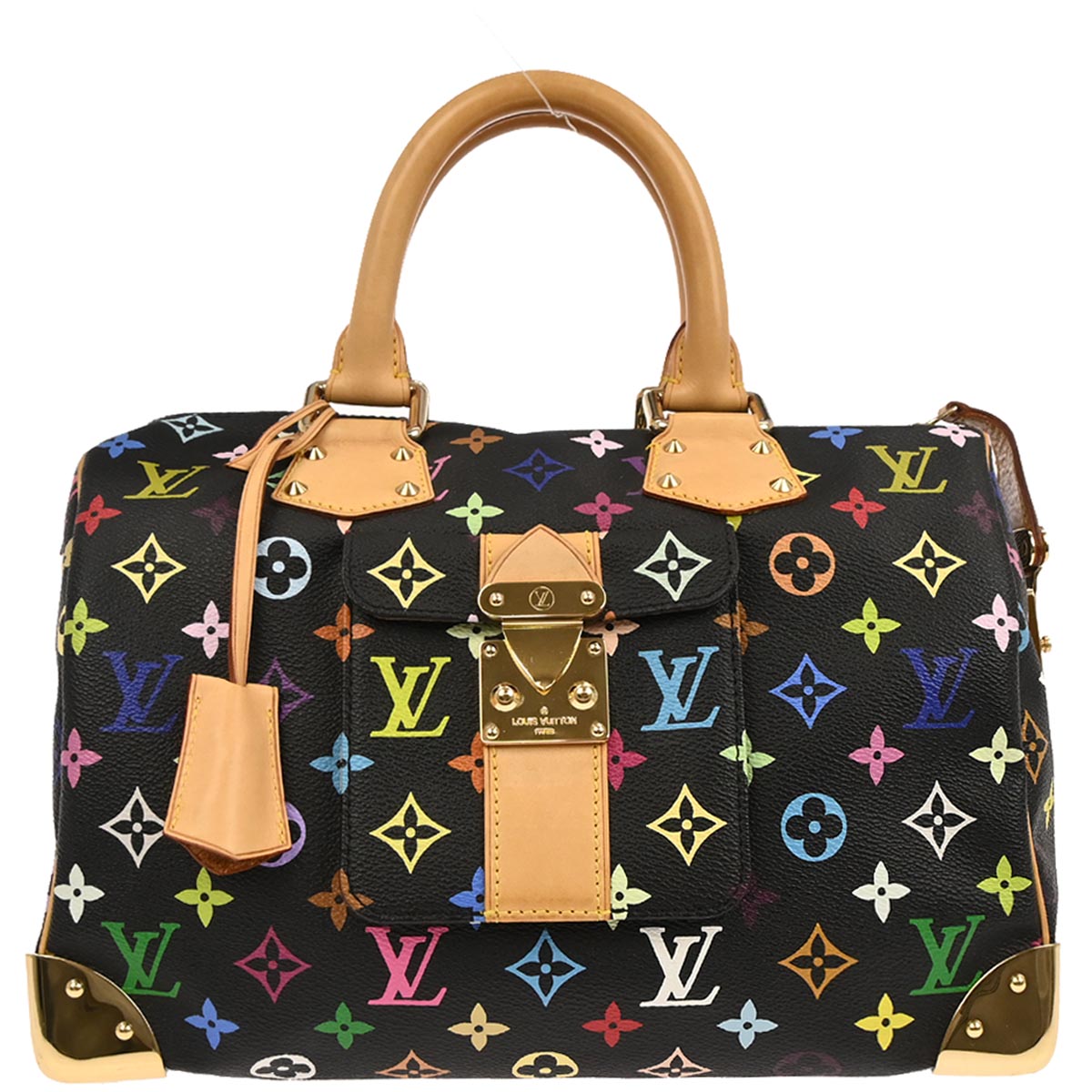 Louis Vuitton 2005 Black Monogram Multicolor 30 Handbag M92642