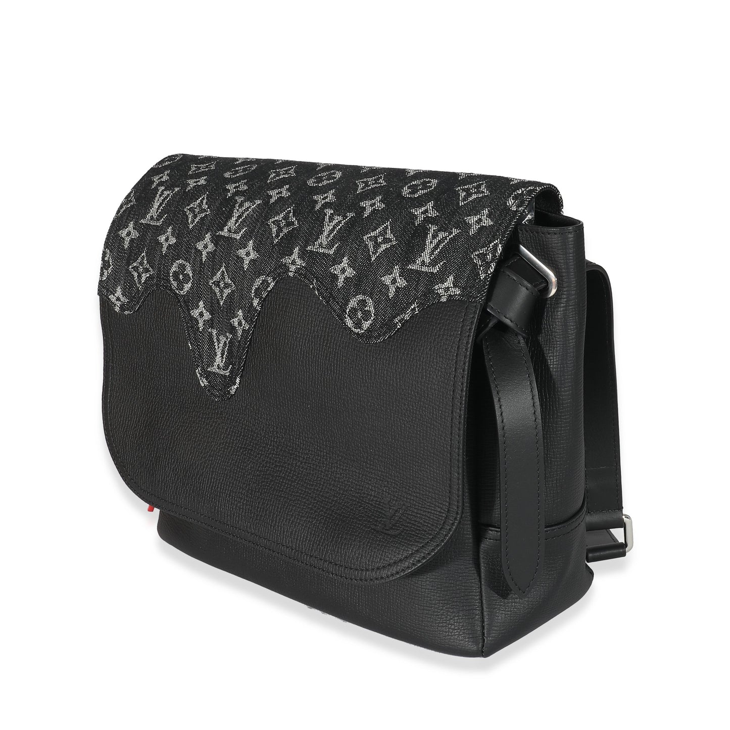 Louis Vuitton x Nigo Black Monogram Denim Taurillon Besace Tokyo Messenger