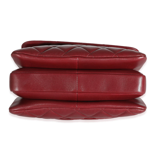 CHANEL Burgundy Quilted Lambskin Small Trendy Flap Bag