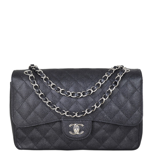 Chanel Classic Double Flap Jumbo | Black Caviar Diamond