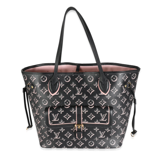 Louis Vuitton Black Pink Monogram Canvas Fall For You Neverfull MM