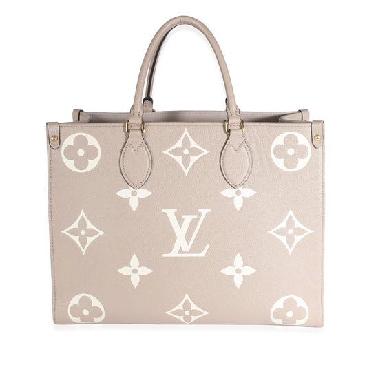 Louis Vuitton Tourterelle Creme Giant Monogram Empreinte Onthego MM