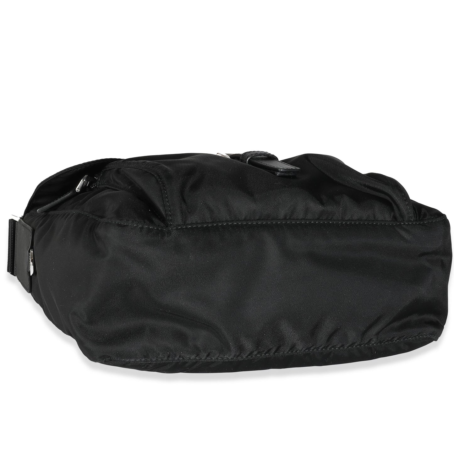 PRADA Black Re-Nylon Front Pocket Shoulder Bag