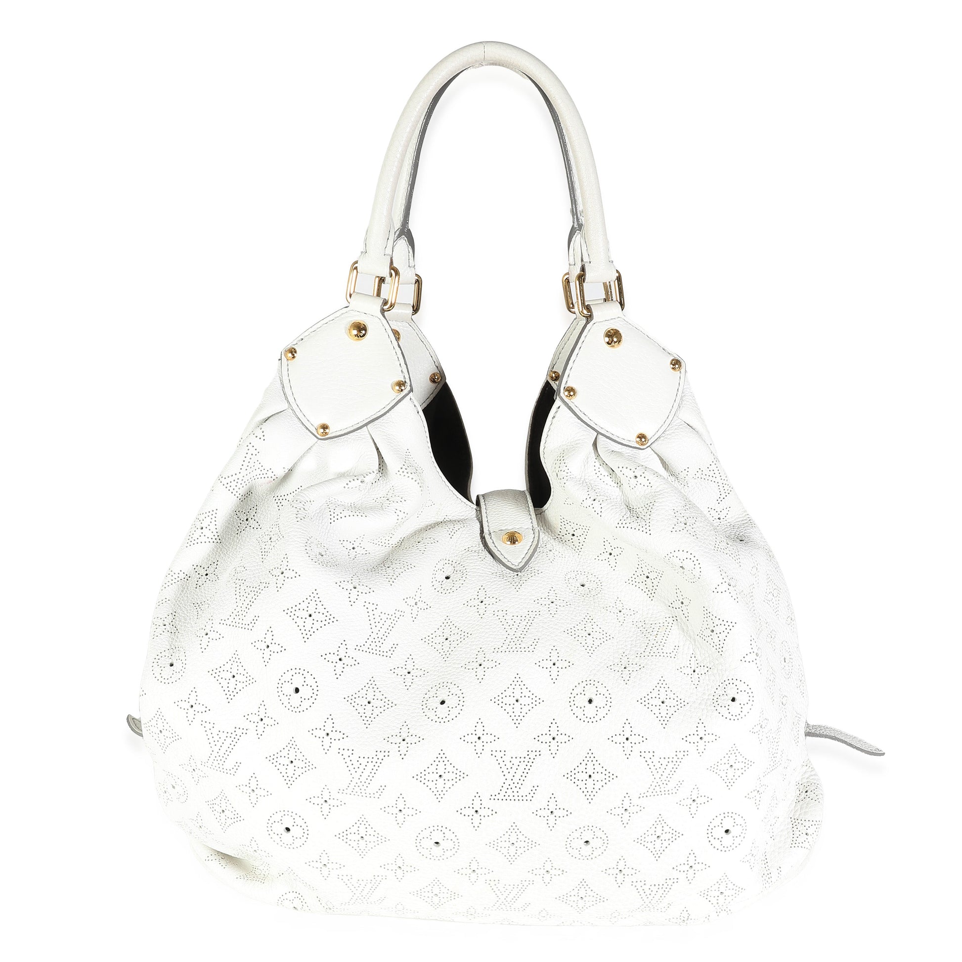 Louis Vuitton White Monogram Mahina XL Hobo