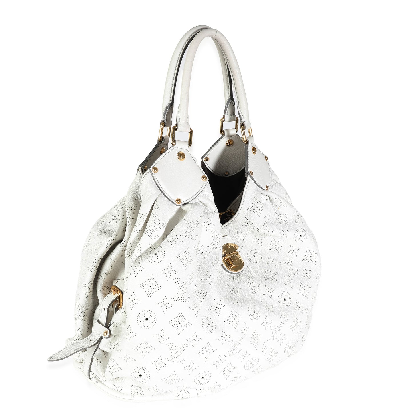 Louis Vuitton White Monogram Mahina XL Hobo