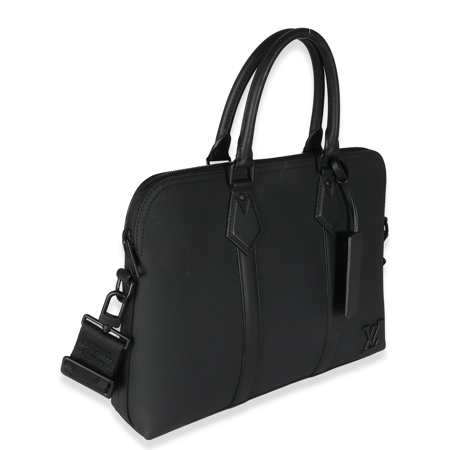 Louis Vuitton Black Calfskin Aerogram Takeoff Briefcase
