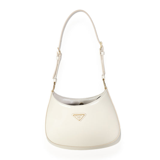 PRADA Ivory Patent Cleo Bag