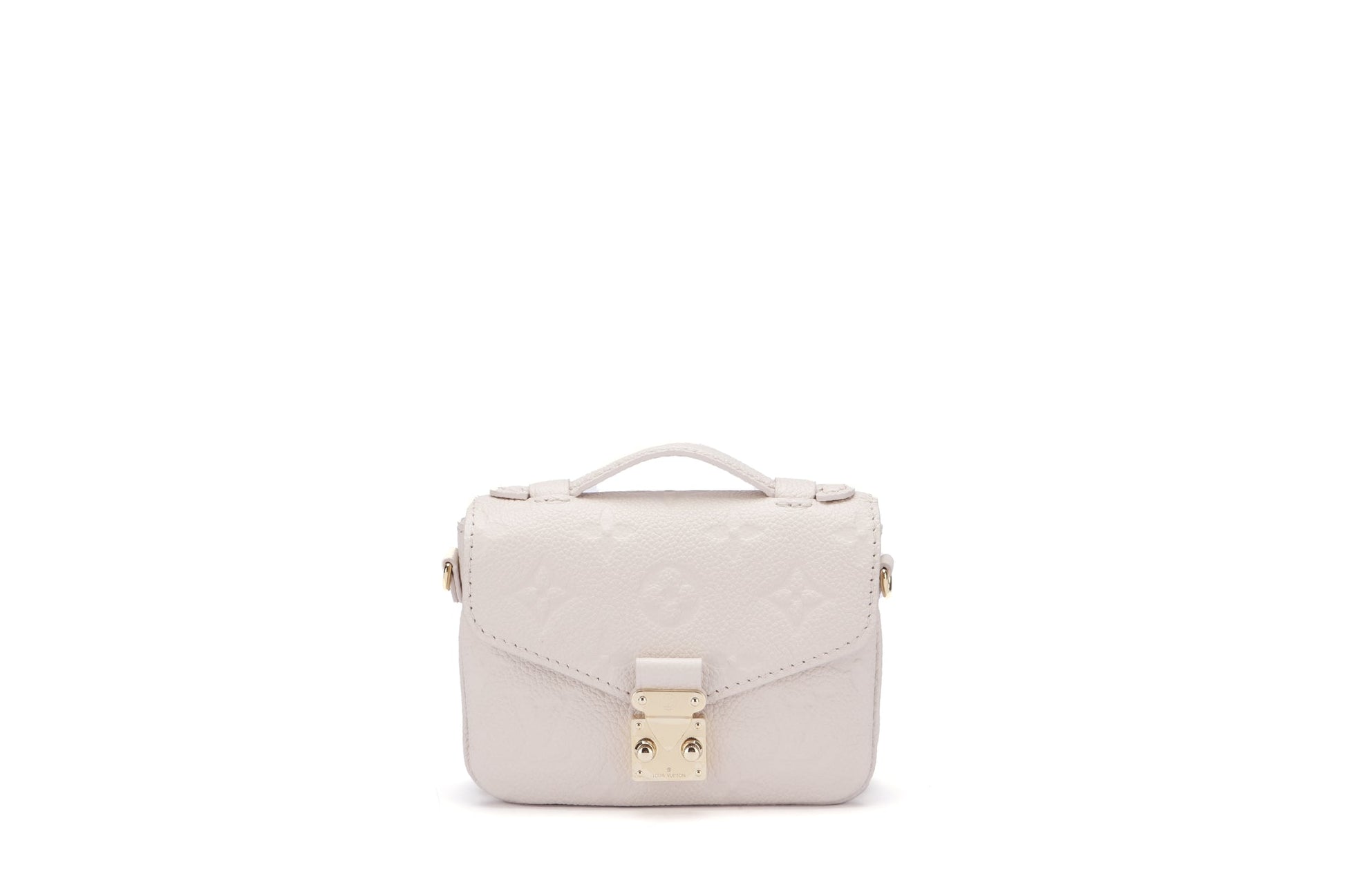 Louis Vuitton Micro Métis ( ) Monogram Empreinte Beige Color, Gold Hardware with Gold Chain, Dust Cover & Box Handbag