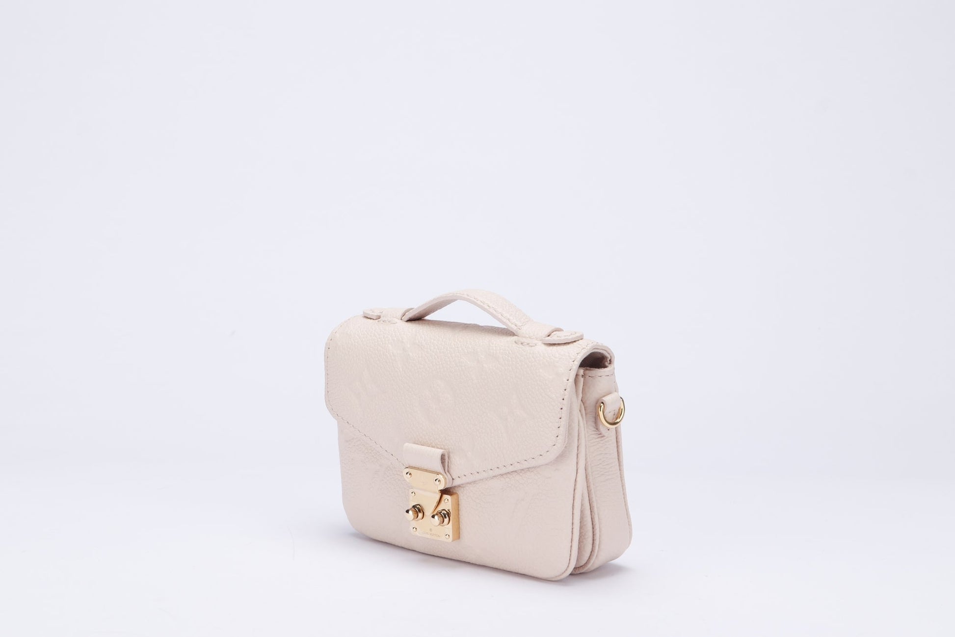 Louis Vuitton Micro Métis ( ) Monogram Empreinte Beige Color, Gold Hardware with Gold Chain, Dust Cover & Box Handbag