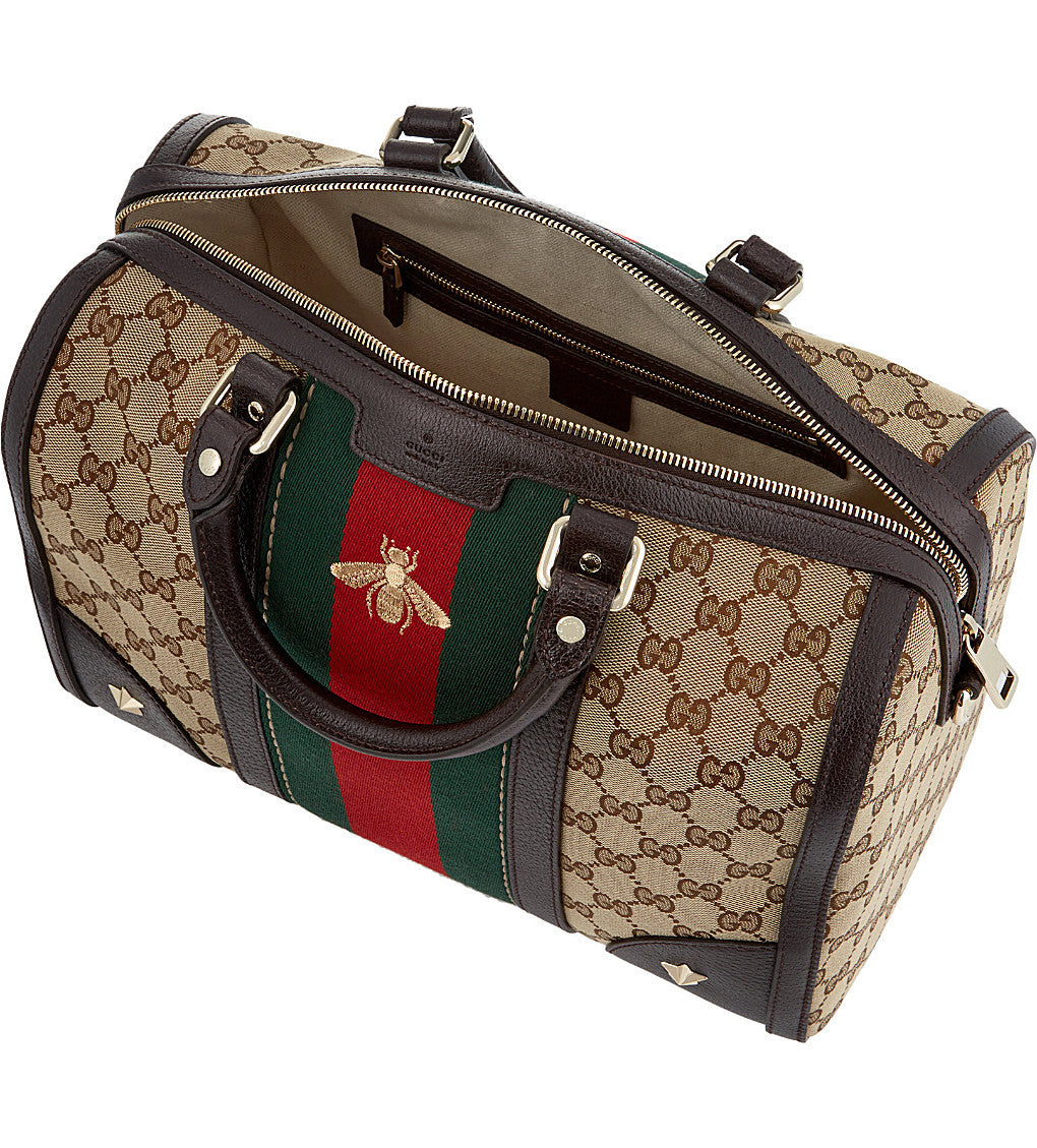 Gucci Web Leather Canvas Shoulder Bag Style 2