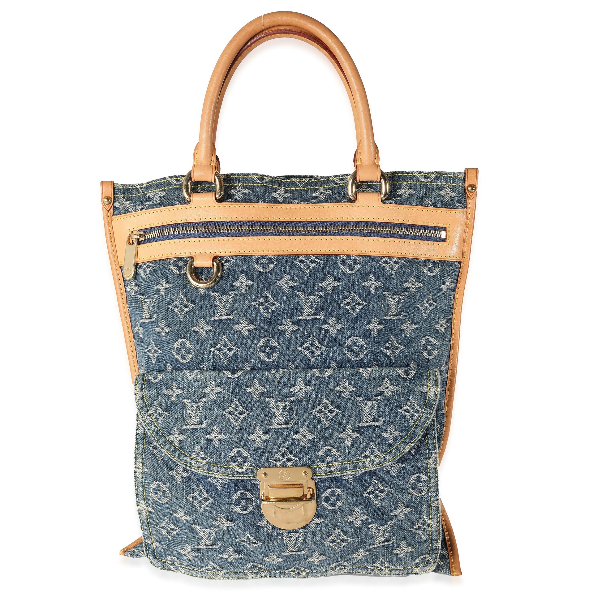 Louis Vuitton Blue Monogram Denim Sac Plat