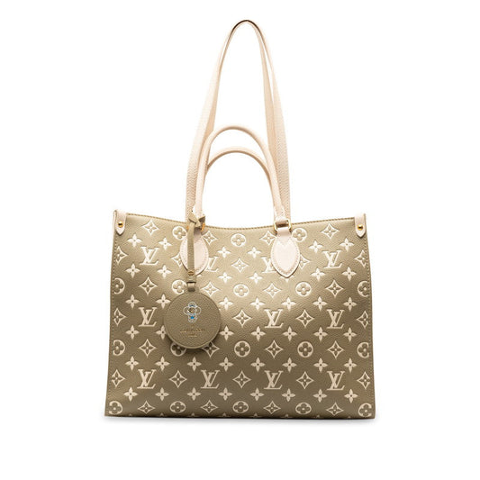 Louis Vuitton Monogram On The Go MM Handbag M46060 White PVC Leather Louis Vuitton
