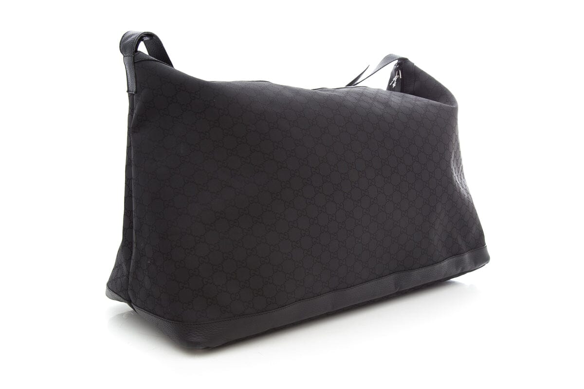 Gucci Black Leather Monogram Handbag