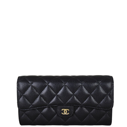 Chanel Classic Flap Long Wallet | Black Caviar