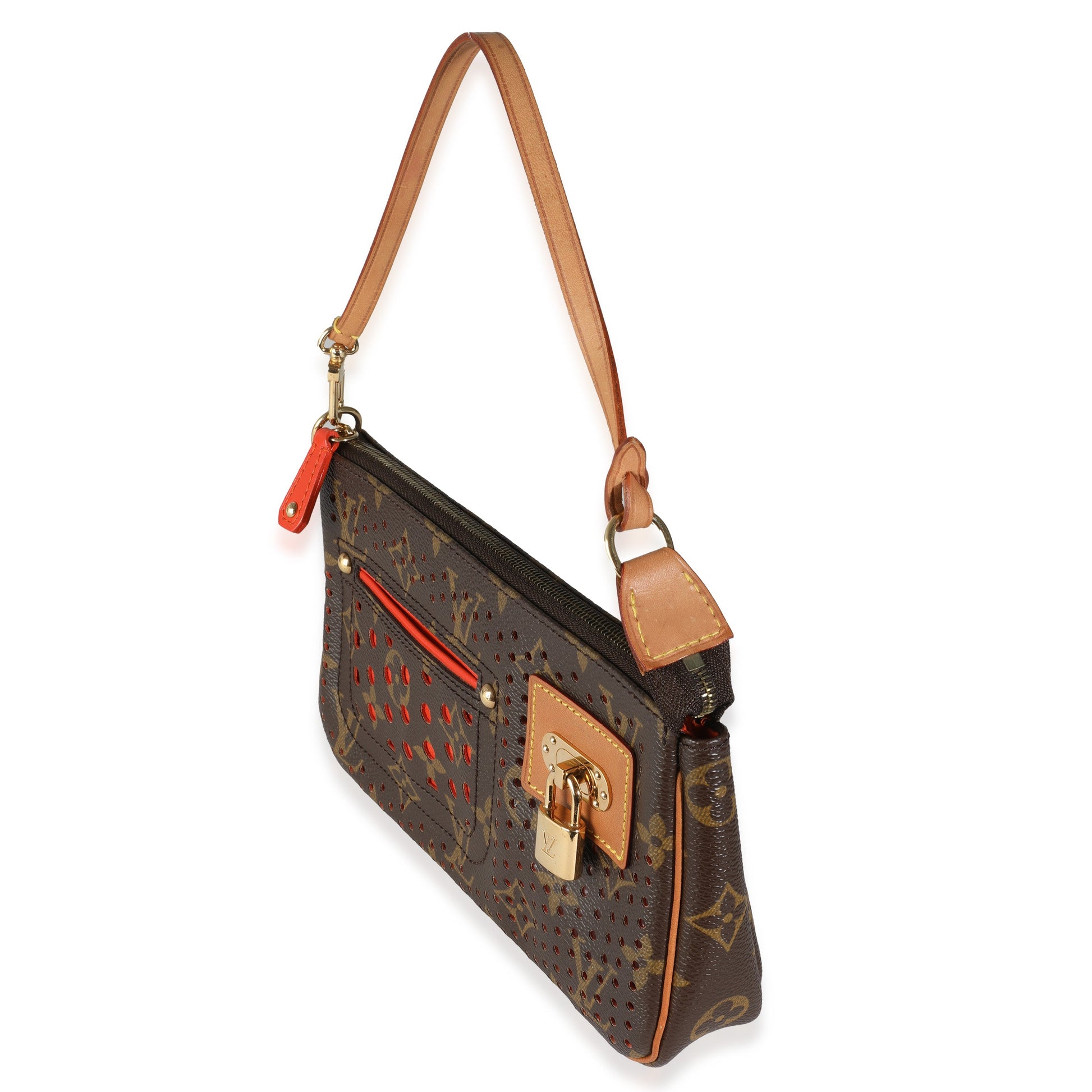  Louis Vuitton Orange Perforated Monogram Canvas Pochette Accessoires