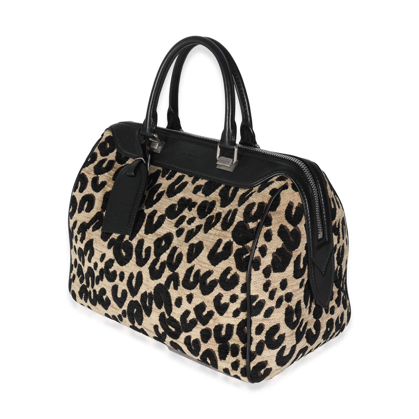 Louis Vuitton x Stephen Sprouse Black Beige Veet Leopard Speedy 30