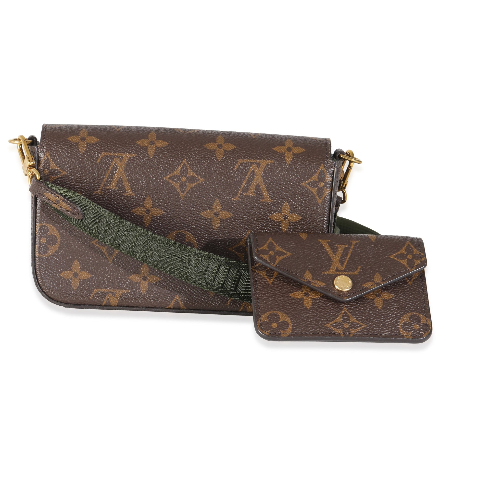  Louis Vuitton Khaki Monogram Canvas Felicie Strap & Go