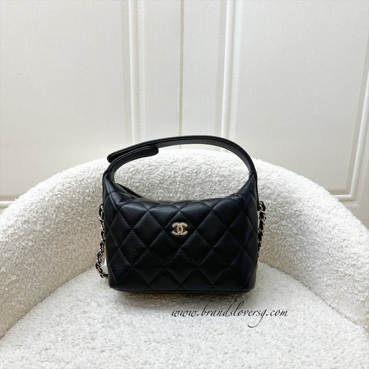 Chanel Classic Quilted Hobo Clutch on Chain in Black Caviar and LGHW (Model: AP4386) Shoulder Bag