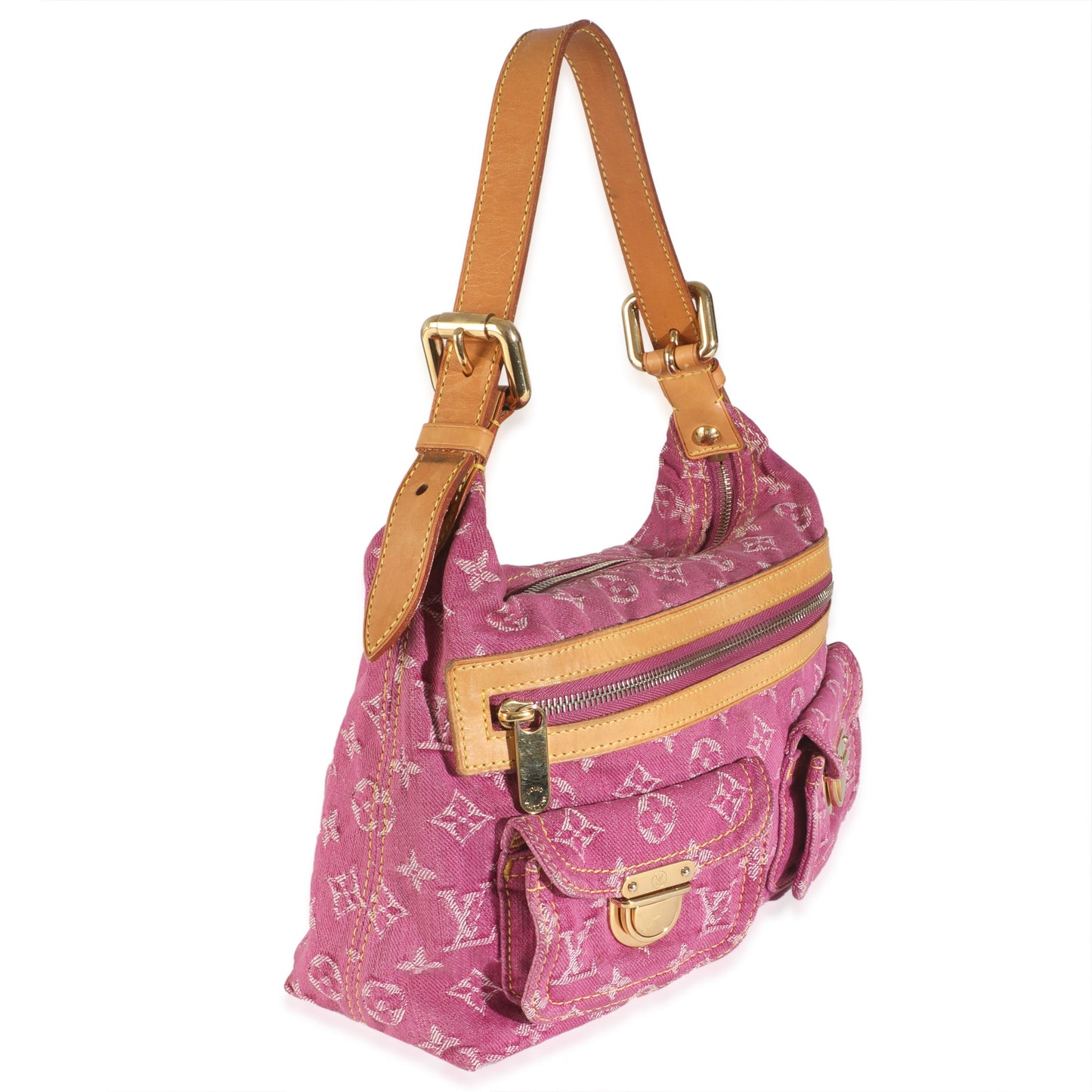 Louis Vuitton Pink Monogram Denim Pleaty Bag