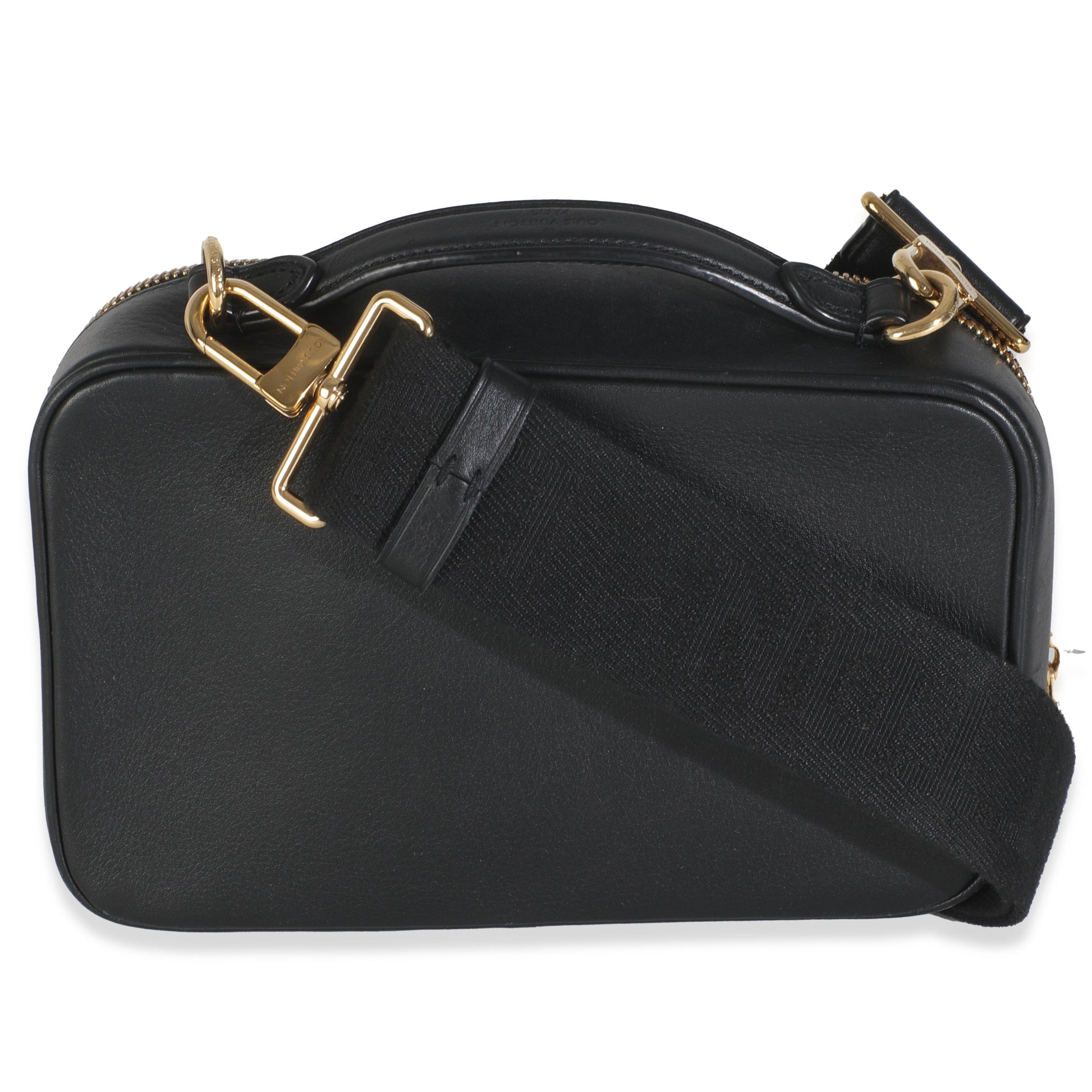  Louis Vuitton Black Monogram Embossed Calfskin Utility Crossbody