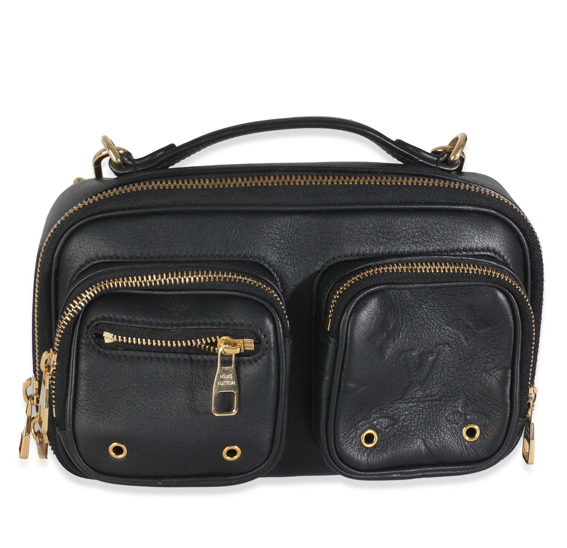 Louis Vuitton Black Monogram Embossed Calfskin Utility Crossbody