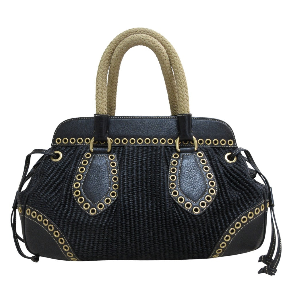 Prada Raffia Leather 2way Bag