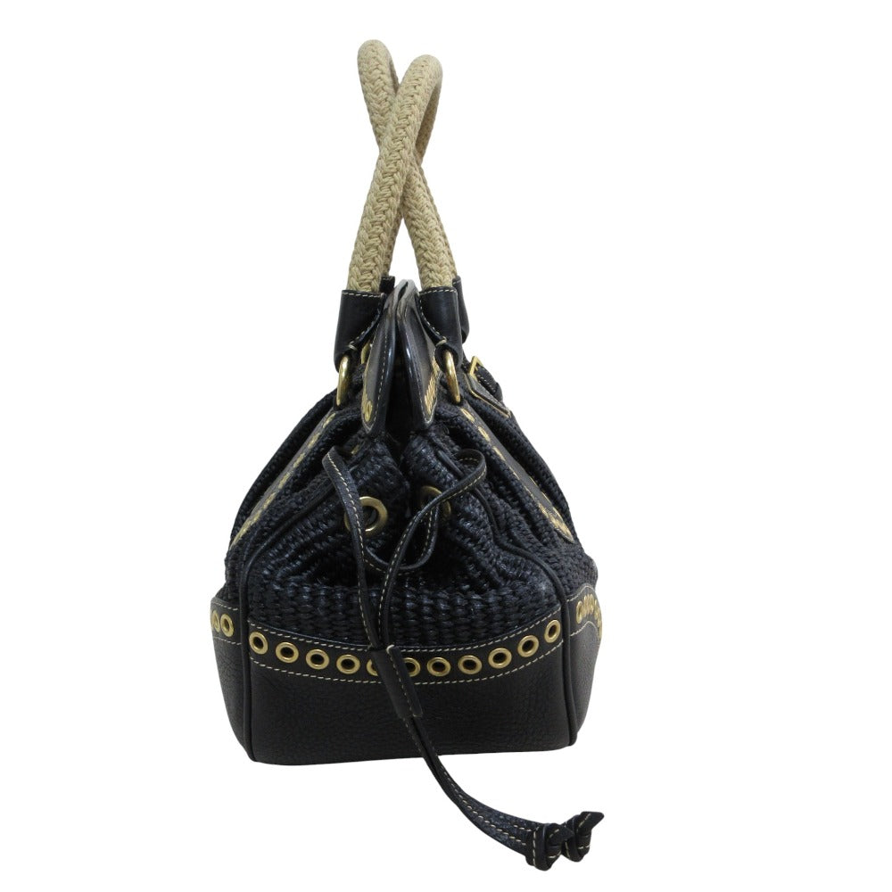 Prada Raffia Leather 2way Bag