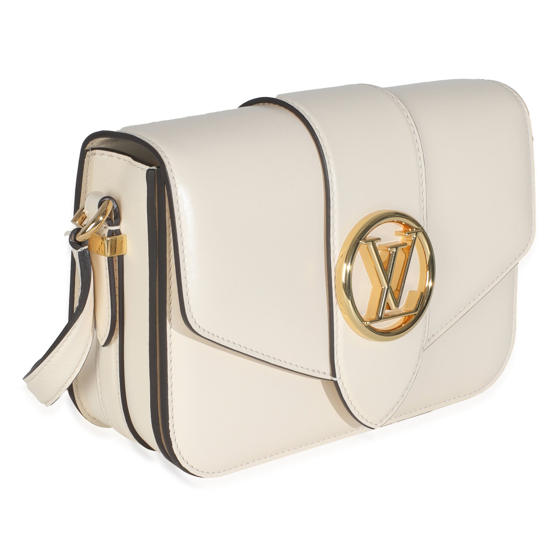 Louis Vuitton Cream Smooth CalfskinPont 9