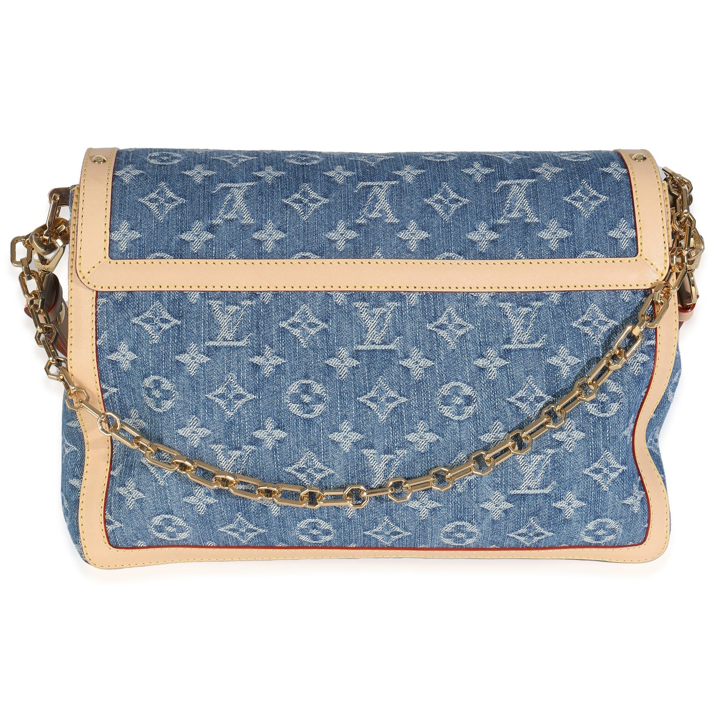  Louis Vuitton Blue Monogram Denim Dauphine Soft GM