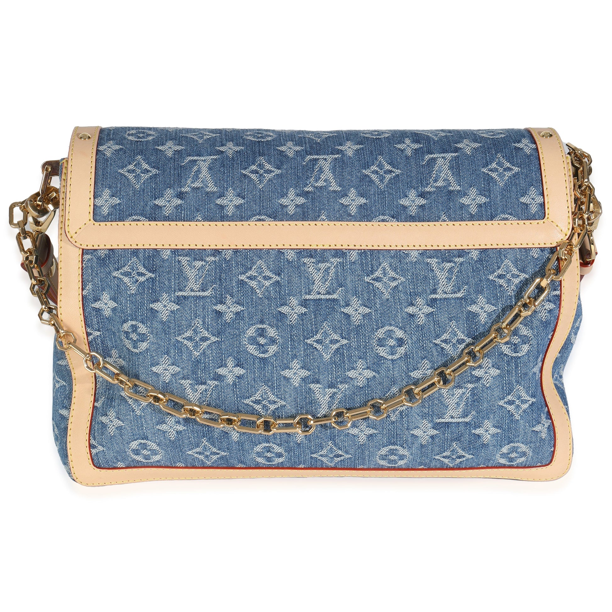  Louis Vuitton Blue Monogram Denim Dauphine Soft GM