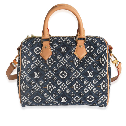 Louis Vuitton Blue Jacquard Canvas Since 1854 Speedy Bandouliere 25