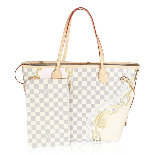 Louis Vuitton Gold Damier Azur Canvas Nautical Neverfull MM