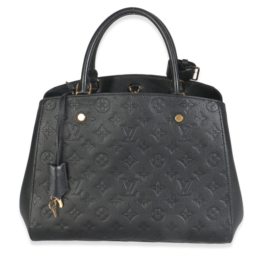 Louis Vuitton Black Monogram Empreinte Montaigne MM