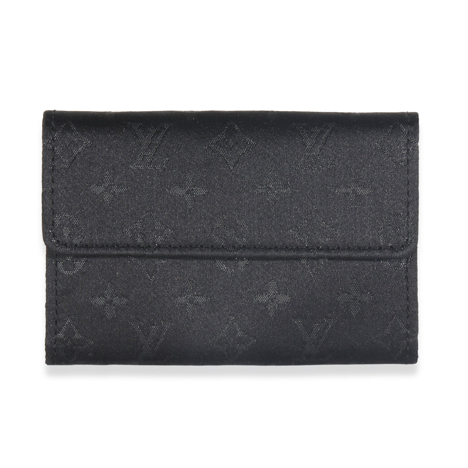 Louis Vuitton Black Metallic Monogram Satin Porte Monnaie