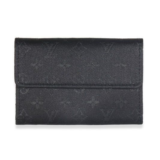 Louis Vuitton Black Metallic Monogram Satin Porte Monnaie
