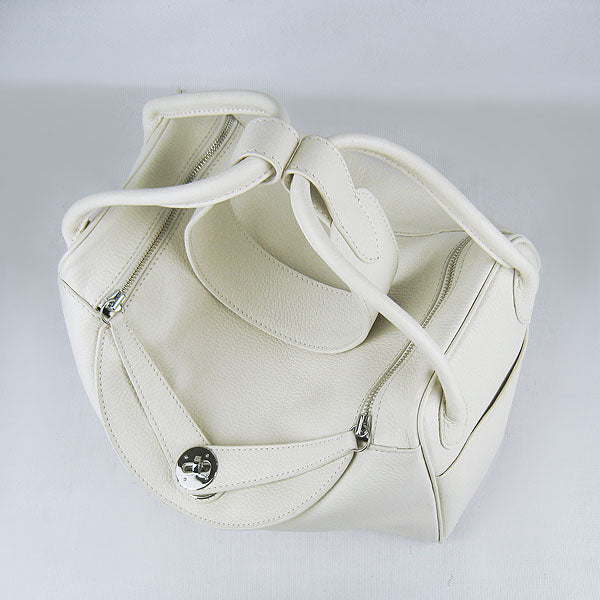 Luxury Hermes Lindy 34cm handbag 6208 beige Silver