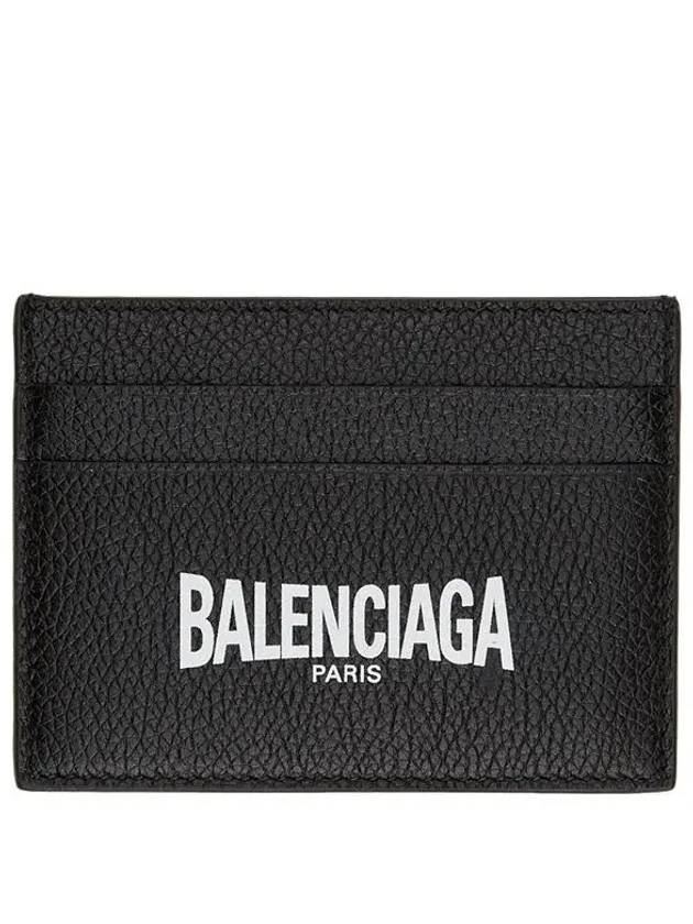 Luxury Balenciaga Trending 2026 Logo Print Card Wallet Black
