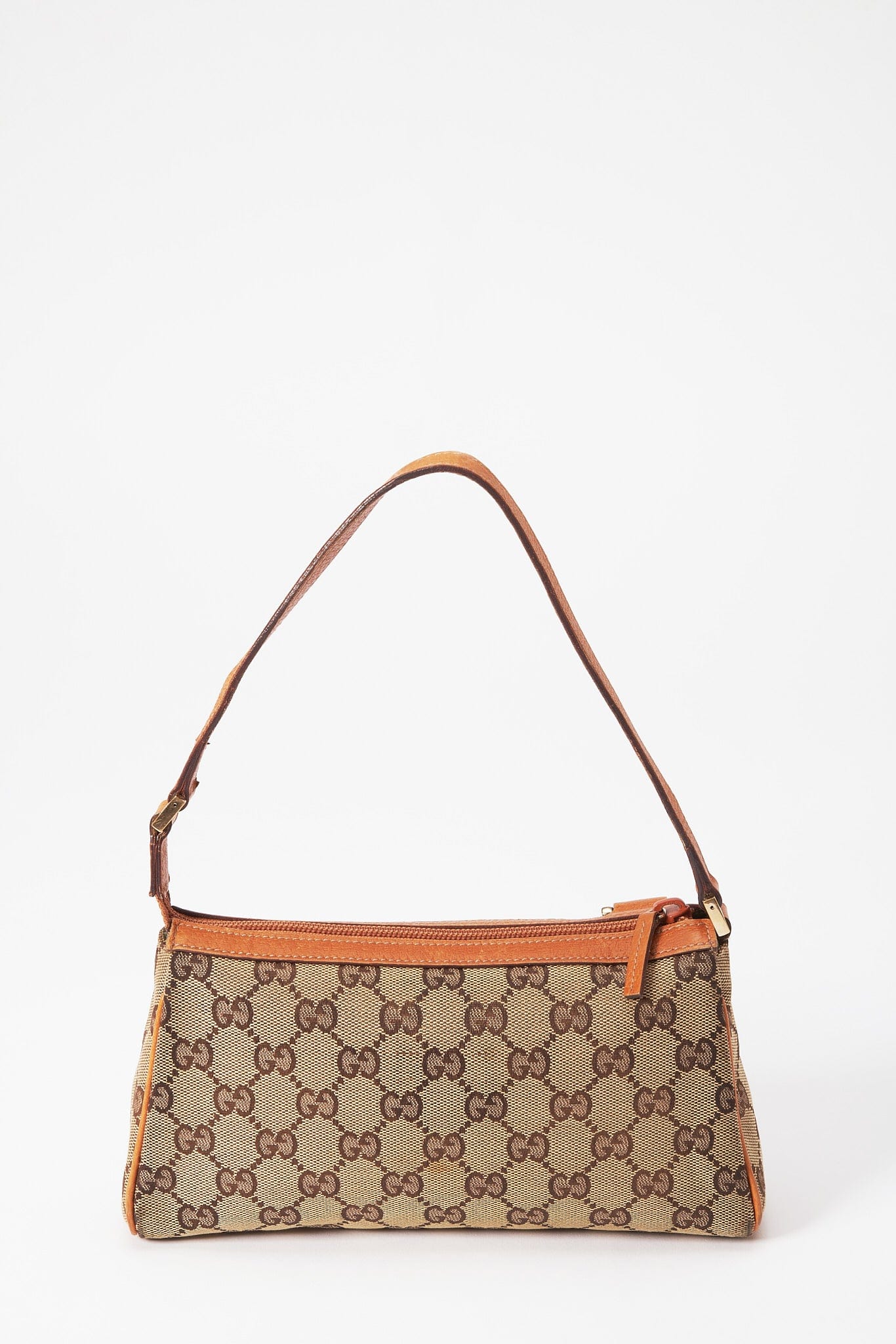 Gucci Nylon Pochette Leather Canvas Shoulder Bag