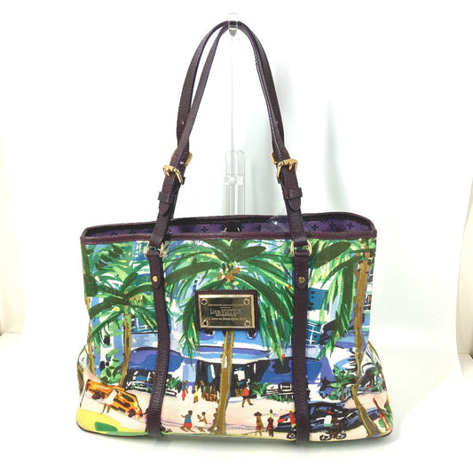 LOUIS VUITTON Tote Bag Canvas / leather green Eyeall hippo PM Women