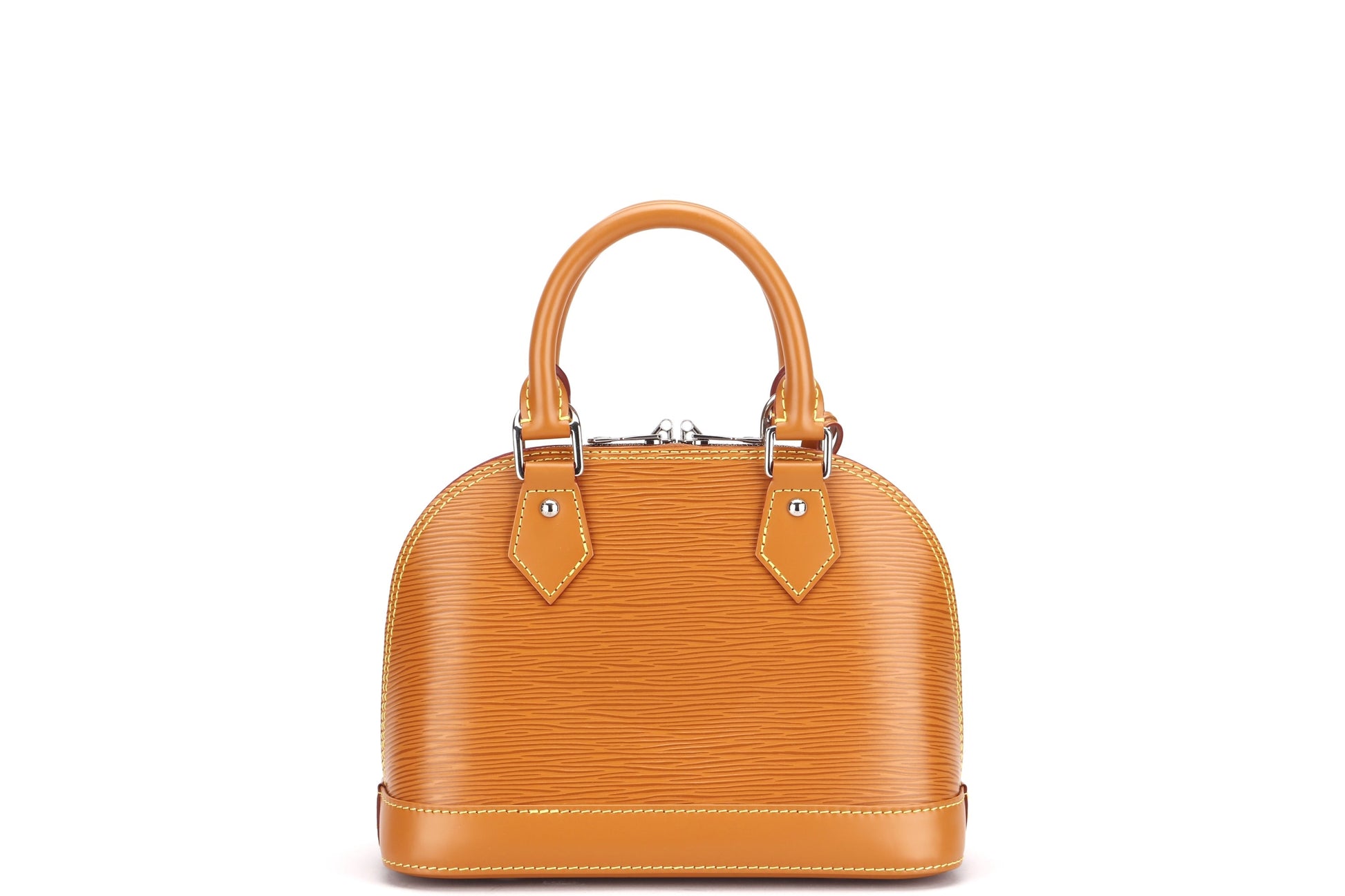 LOUIS VUITTON ALMA BB, GOLD MIEL EPI LEATHER, WITH STRAP, KEYS, LOCK, DUST COVER & BOX Handbag