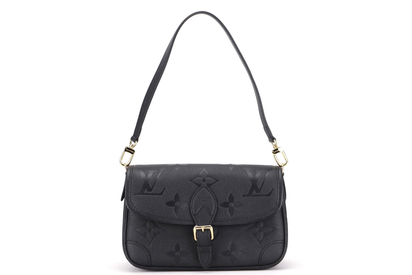 LOUIS VUITTON DIANE BLACK MONOGRAM EMPREINTE LEATHER, WITH STRAP, DUST COVER & BOX Handbag