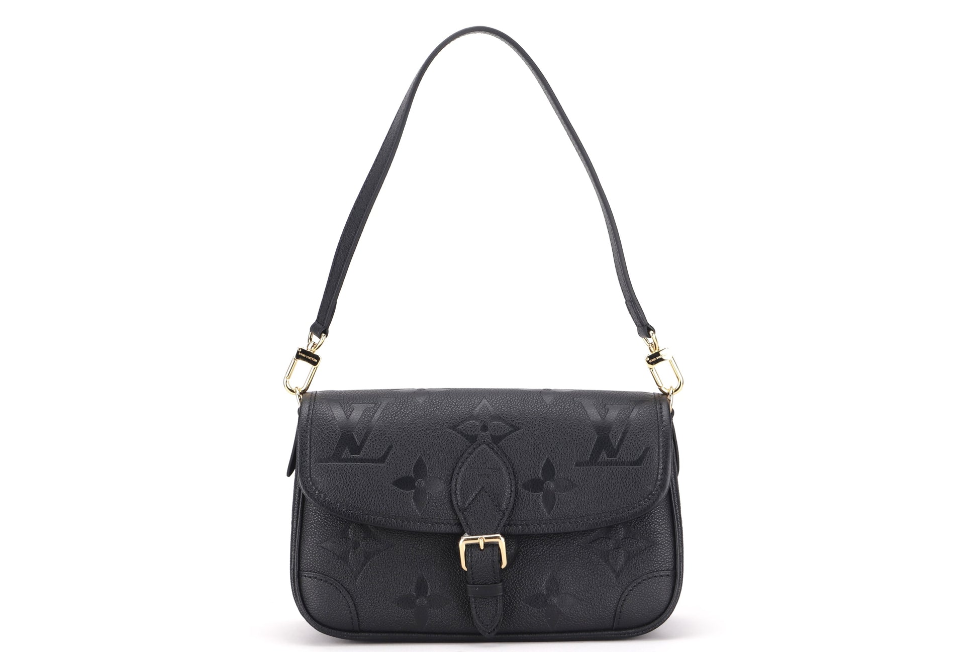LOUIS VUITTON DIANE BLACK MONOGRAM EMPREINTE LEATHER, WITH STRAP, DUST COVER & BOX Handbag