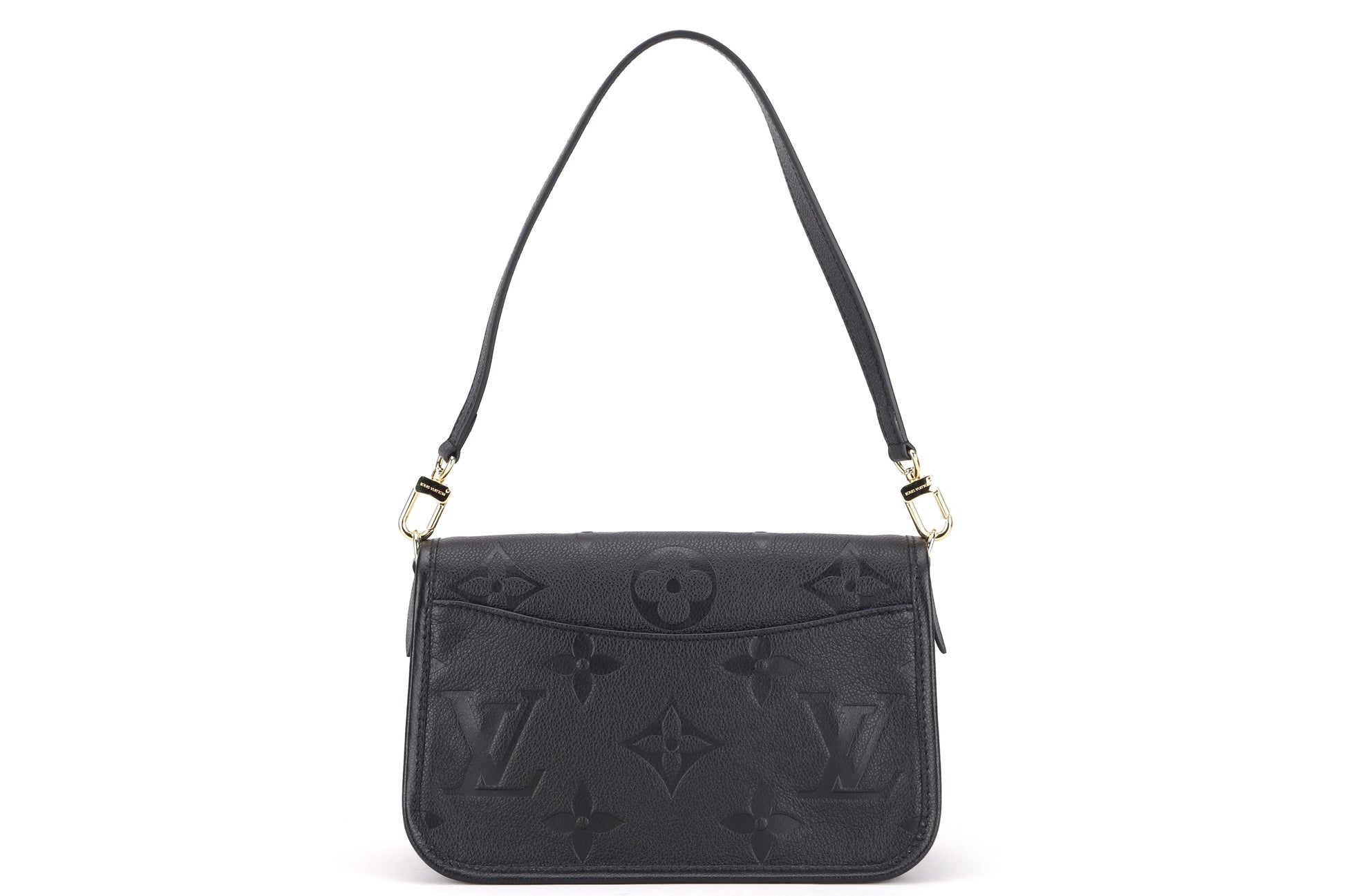 LOUIS VUITTON DIANE BLACK MONOGRAM EMPREINTE LEATHER, WITH STRAP, DUST COVER & BOX Handbag