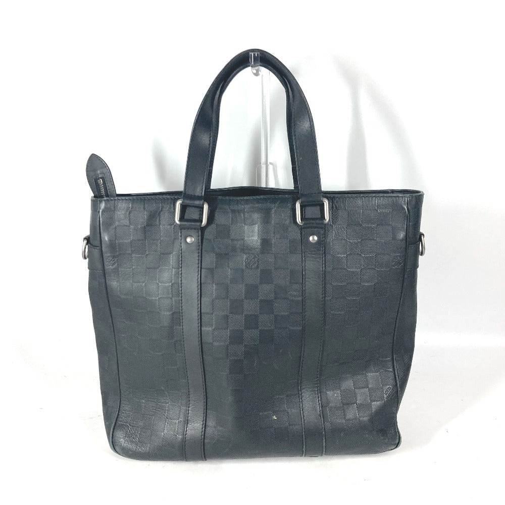 LOUIS VUITTON Tote Bag Damier Anfini Leather black Damier Anfini Tadao PM mens