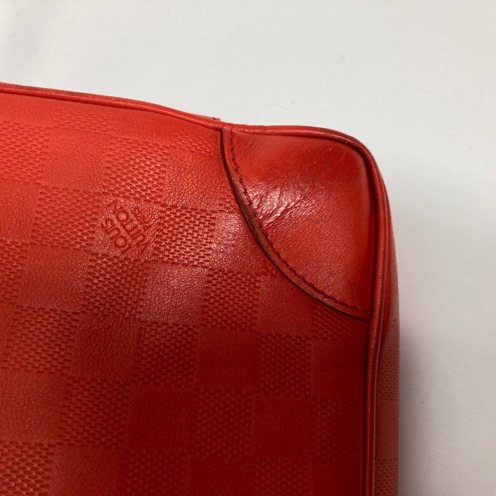 LOUIS VUITTON Business bag N41143 Damier Anfini Leather Red Damier Anfini Porto Document Voyage PDV mens