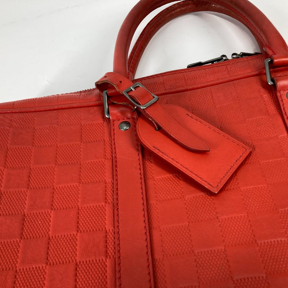 LOUIS VUITTON Business bag N41143 Damier Anfini Leather Red Damier Anfini Porto Document Voyage PDV mens