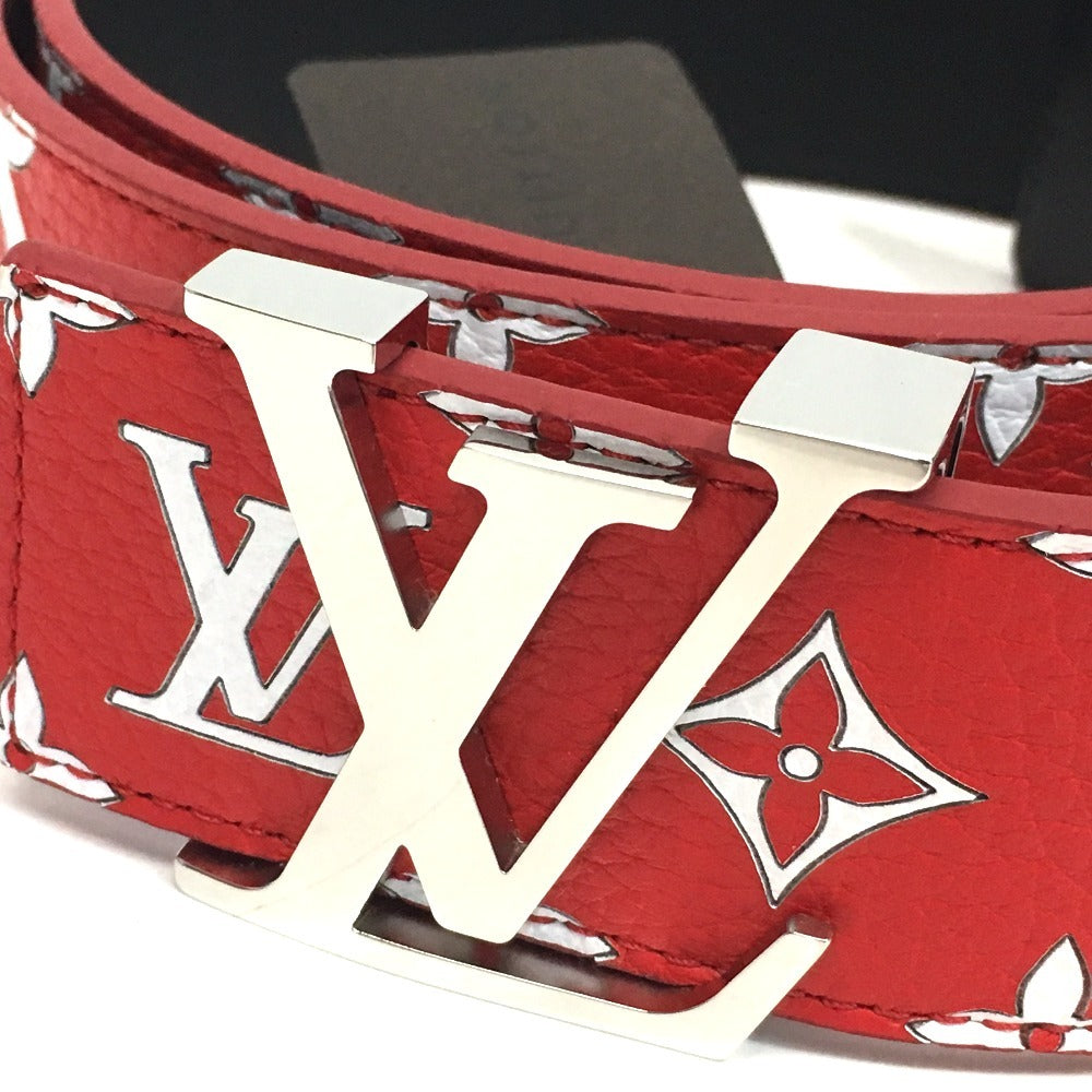 LOUIS VUITTON belt leather Red Louis Vuitton x Supreme Monogram Saintur LV Initial mens 100/40