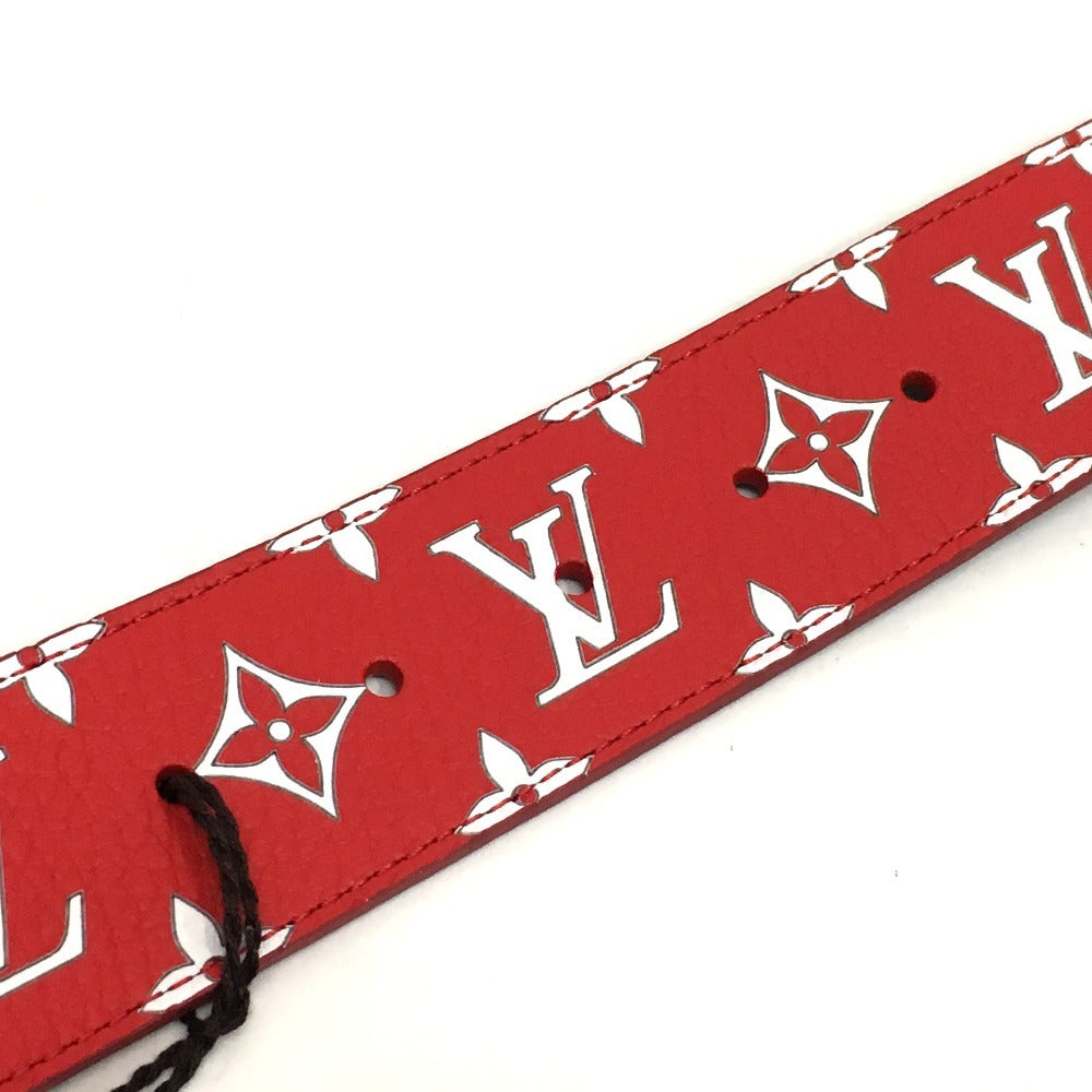 LOUIS VUITTON belt leather Red Louis Vuitton x Supreme Monogram Saintur LV Initial mens 100/40