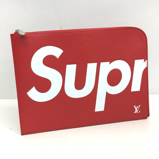 LOUIS VUITTON Clutch bag Epi Leather Red Louis Vuitton x Supreme Epi Pochette Joule GM