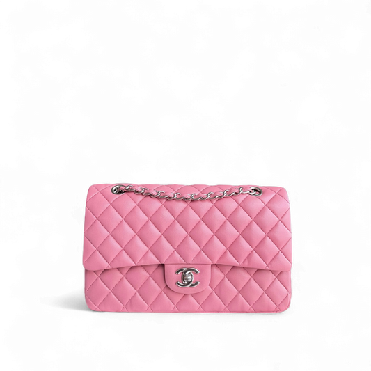 Chanel Classic Flap Medium - 25CM Quilted Lambskin Light Pink Gold Hardware Series 18